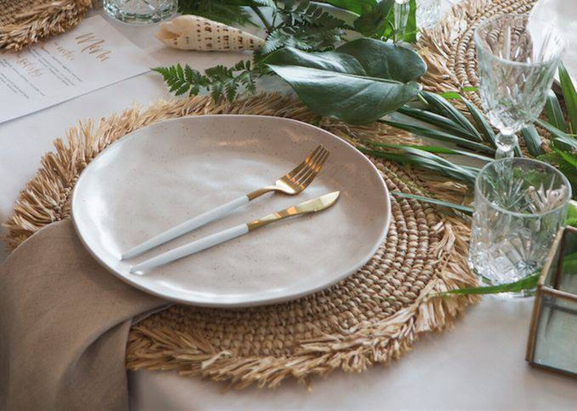 Raffia Fringe Round Placemats