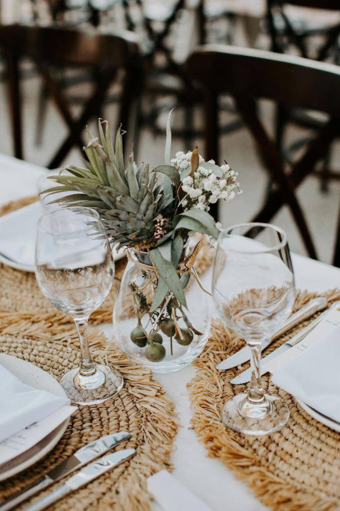 Raffia Fringe Round Placemats